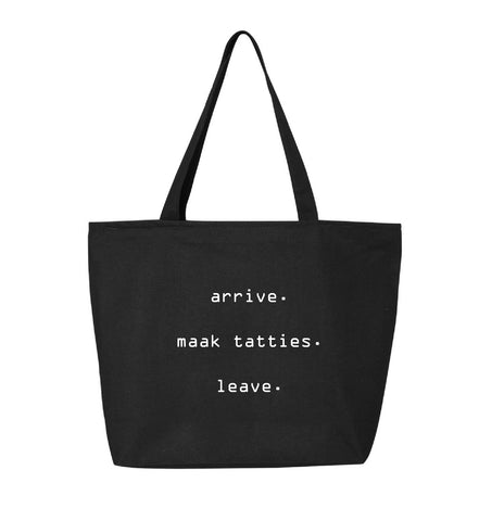 Maak Tatties Zippered Tote Bag